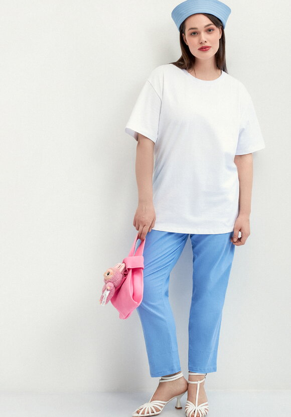 Брюки зауженные с контрастной отделкой шир.  580, рис. 9