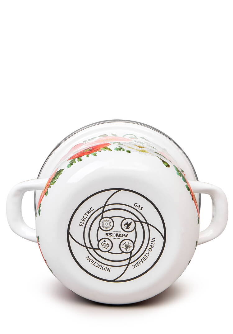 Кастрюля эмалированная с крышкой Маки шир.  750, рис. 4