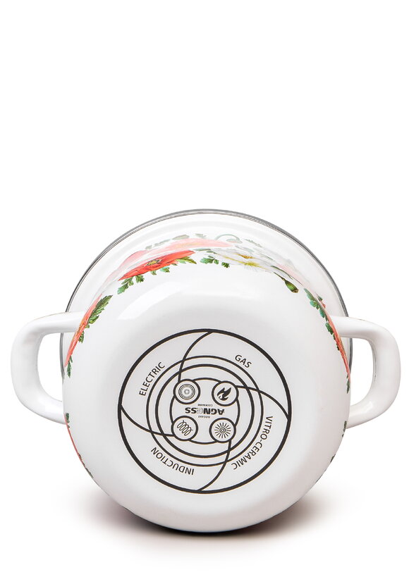 Кастрюля эмалированная с крышкой Маки шир.  580, рис. 4