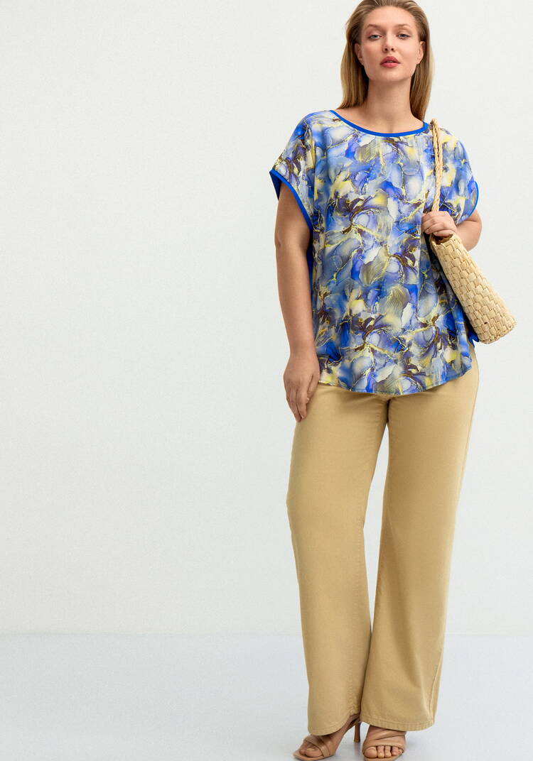 Блуза комбинированная со спущенным плечом шир.  750, рис. 15