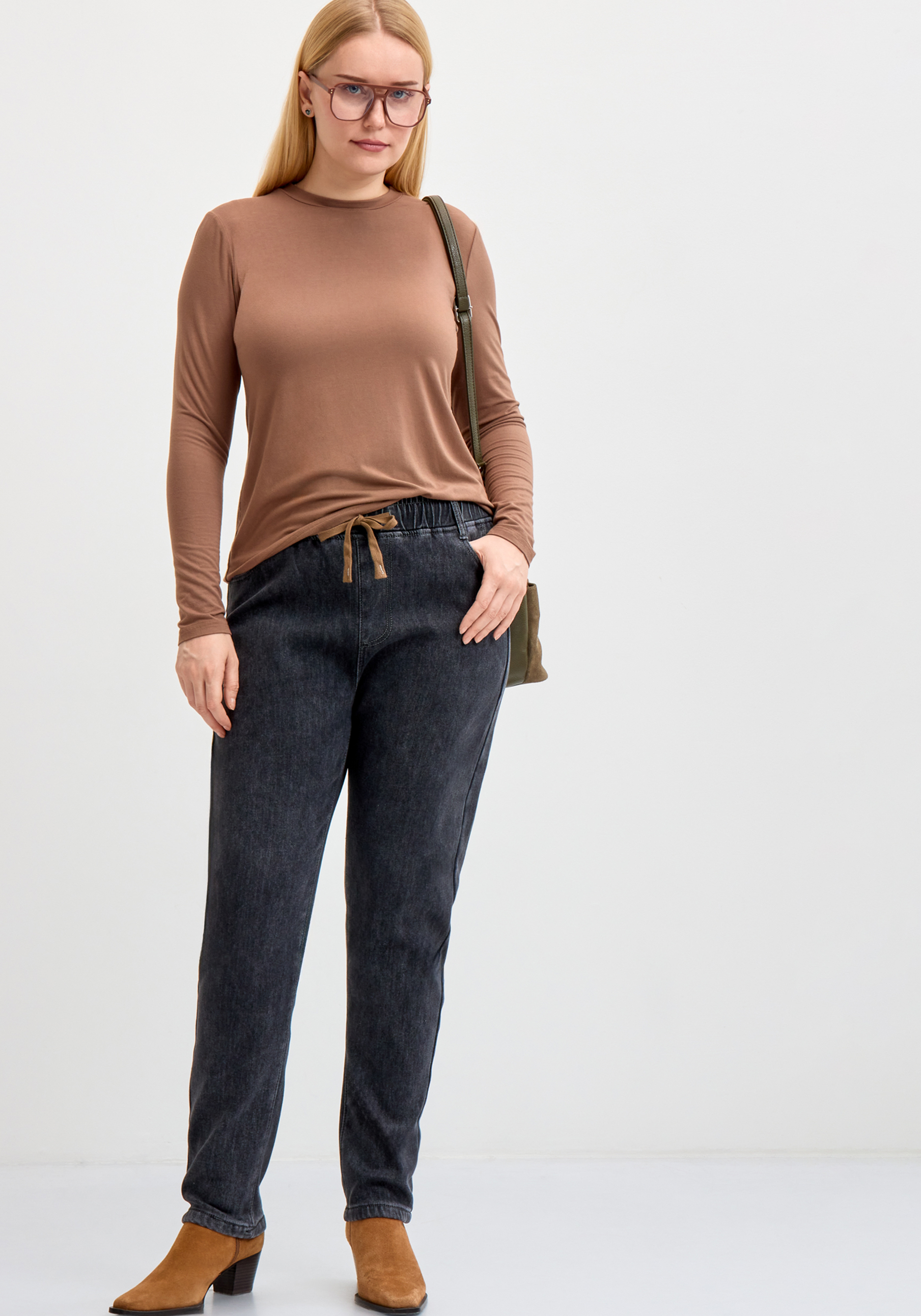 

Джинсы на резинке, утепленные "Альбина", Черный