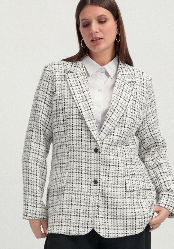 Жакет из твида однобортный шир.  580, рис. 14