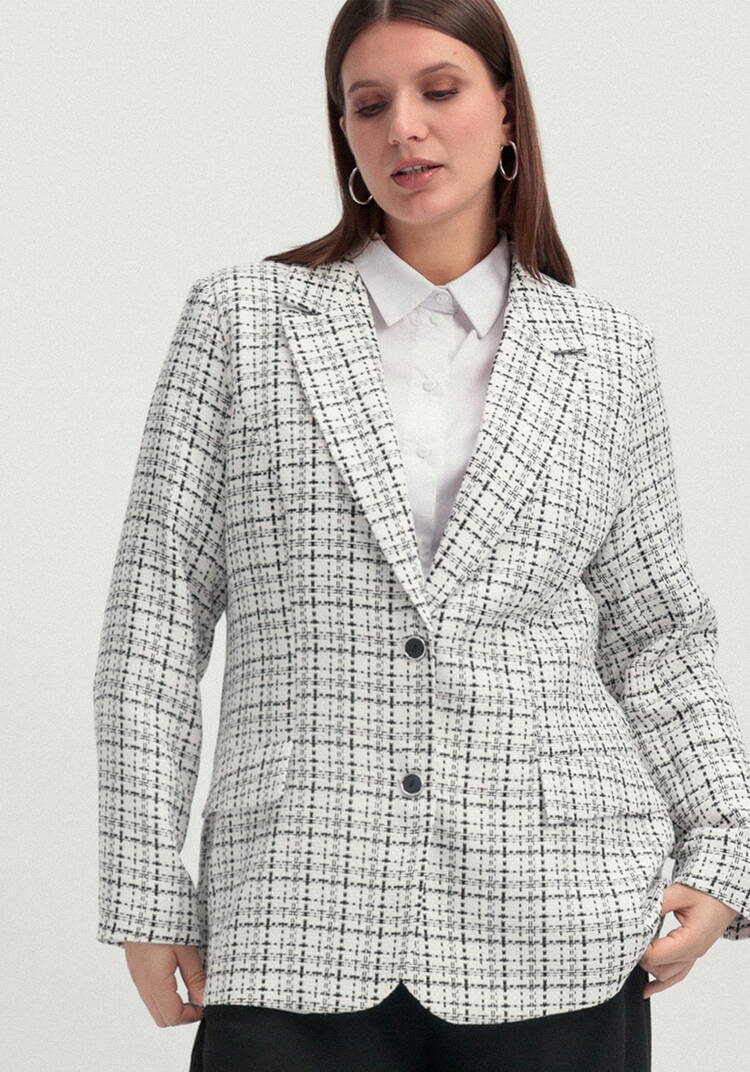 Жакет из твида однобортный шир.  750, рис. 14