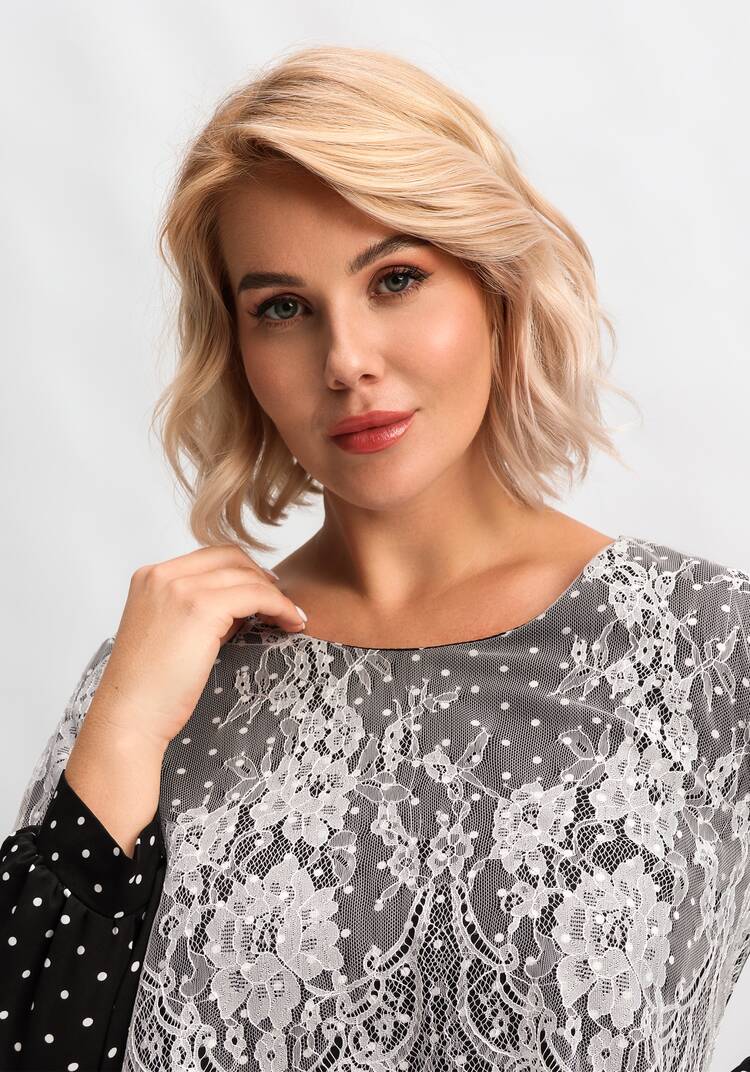 Блуза с кружевом по плечам шир.  750, рис. 33