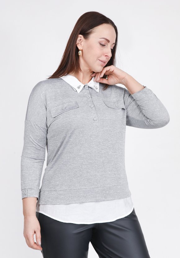 Рубашка-туника со съемным воротником шир.  580, рис. 1