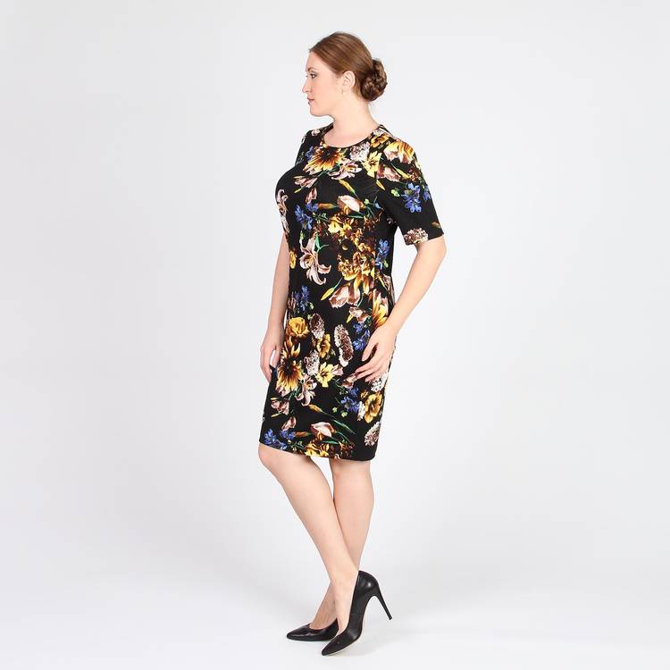 Платье с принтом цветы шир.  750, рис. 11