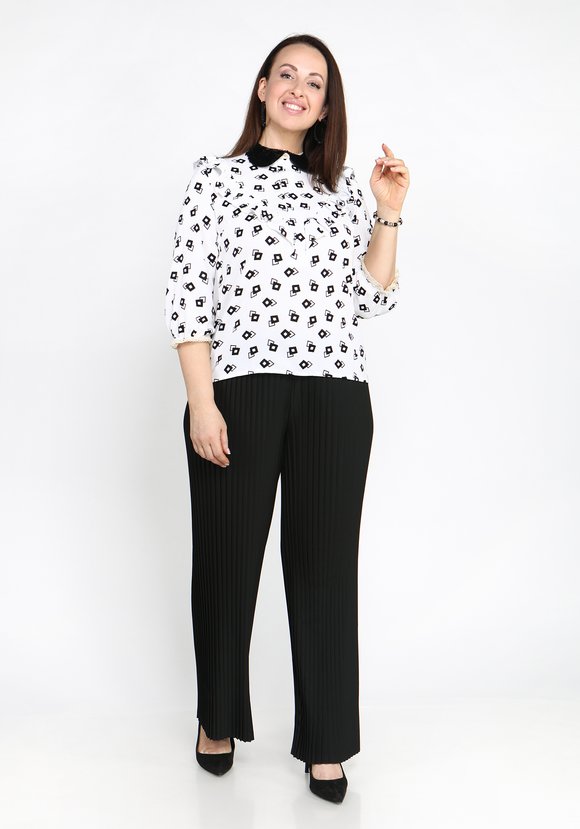 Брюки широкие плиссе на резинке шир.  580, рис. 15