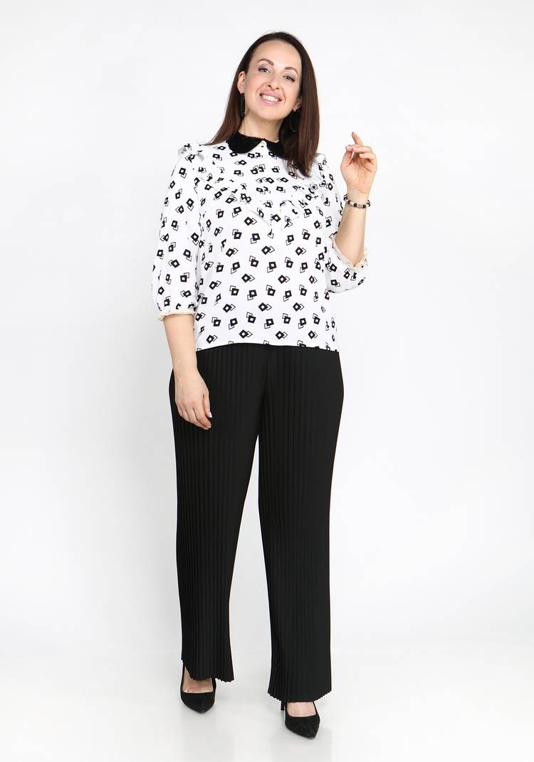 Брюки широкие плиссе на резинке шир.  750, рис. 15