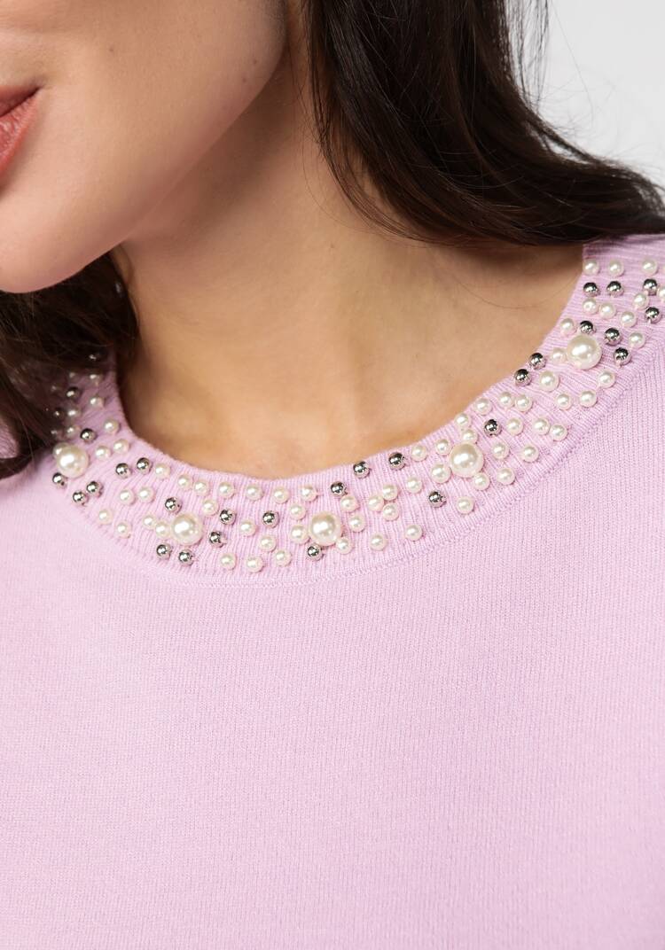 Джемпер с декором из жемчуга по горловине шир.  750, рис. 18