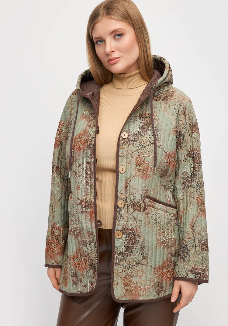 Куртка с принтом стеганная шир.  750, рис. 1