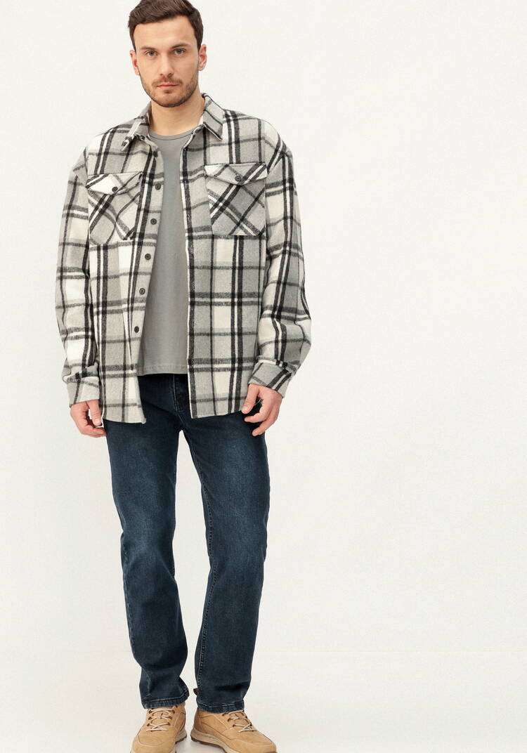 Рубашка в крупную клетку шир.  750, рис. 22