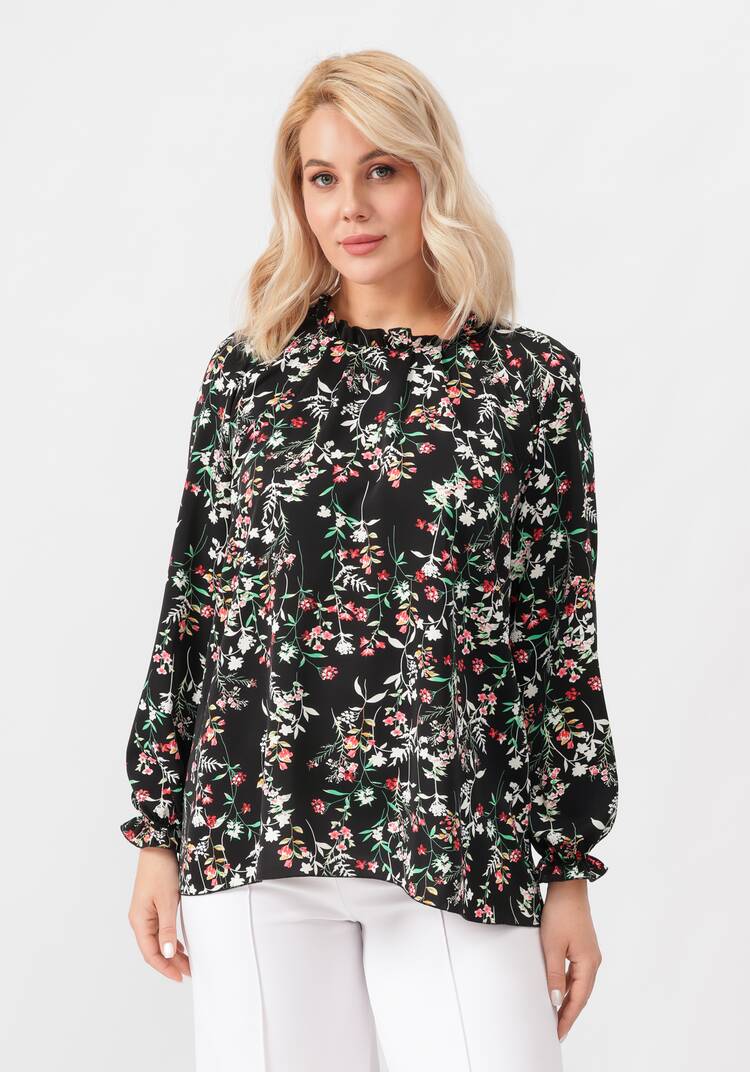 Блуза с цветочным принтом свободного кроя шир.  750, рис. 12