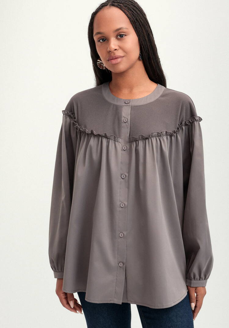 Блуза комбинированная с трикотажем шир.  750, рис. 12