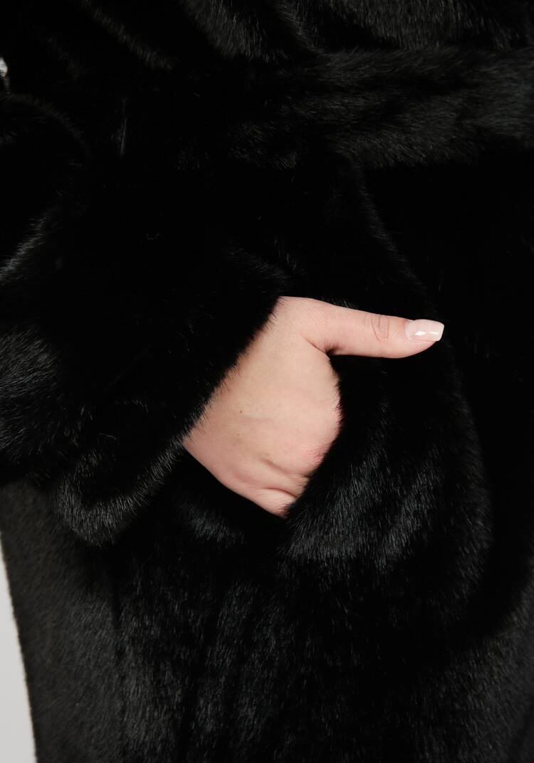 Пальто из искусственного меха с поясом шир.  750, рис. 15