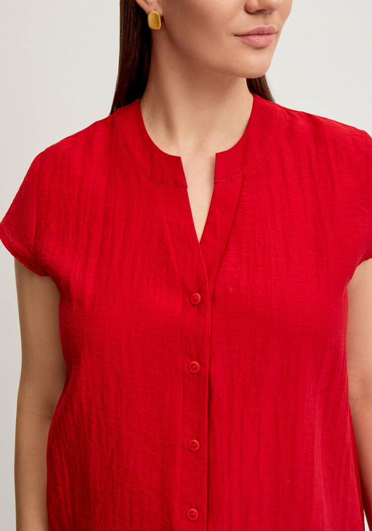 Блуза с разрезом на груди и коротким рукавом шир.  750, рис. 5