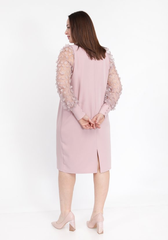 Платье коктейльное из комбинированной ткани шир.  580, рис. 10