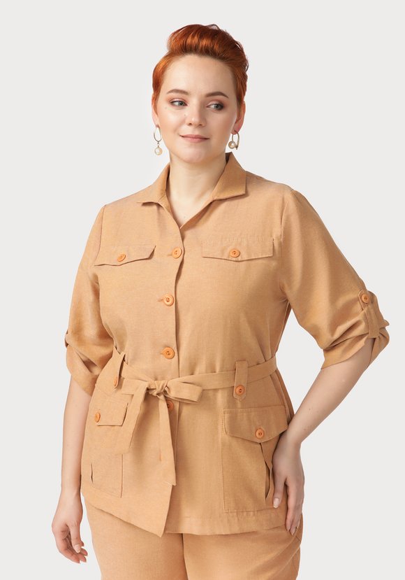 Жакет Сафари с накладными карманами шир.  580, рис. 17