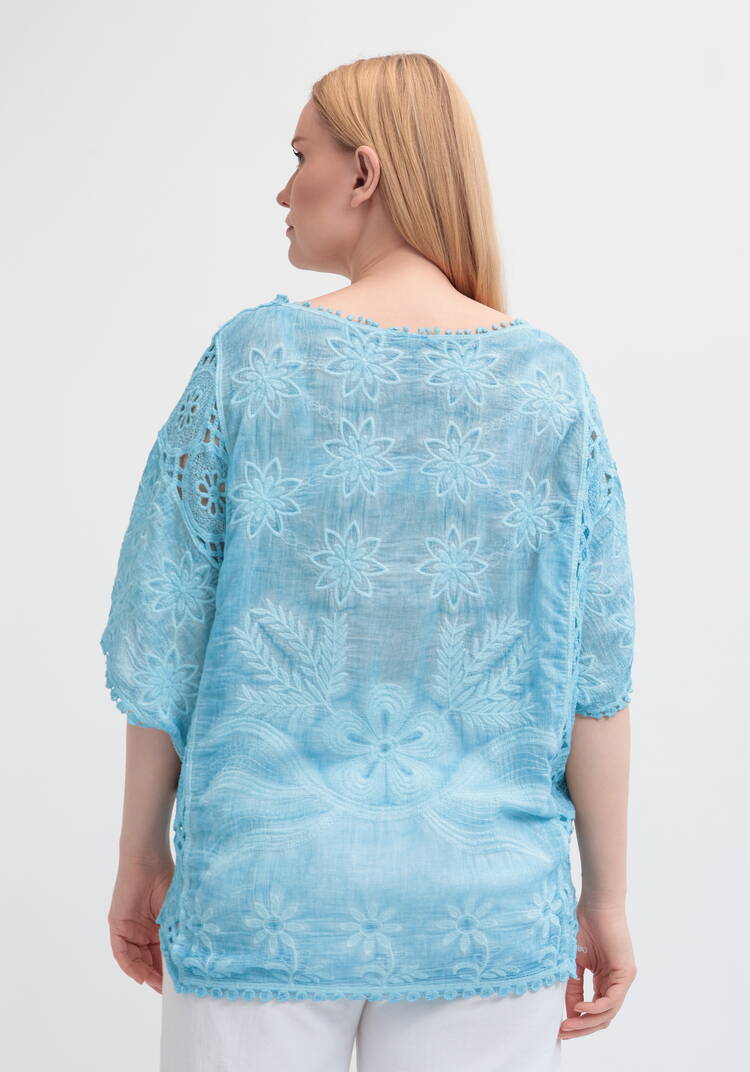 Блуза свободная с кружевным шитьем шир.  750, рис. 15