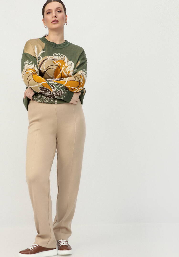 Брюки прямые зауженные книзу на резинке шир.  750, рис. 16