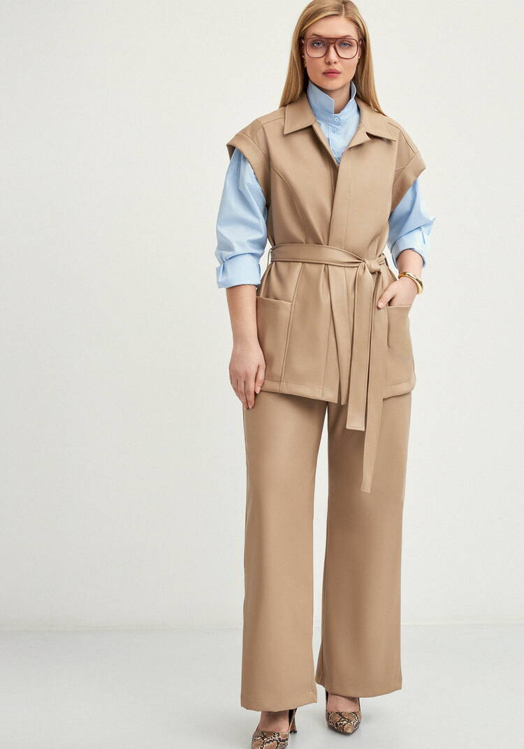 Жилет из эко-кожи на запах шир.  750, рис. 24