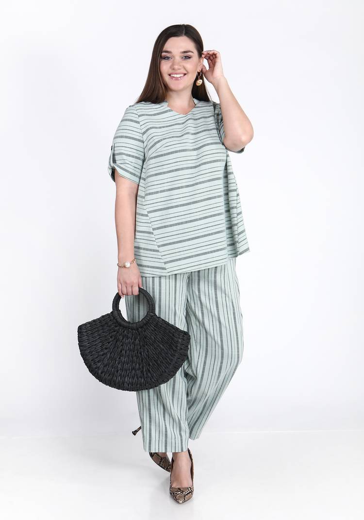 Туника с коротким рукавом в полоску шир.  750, рис. 8