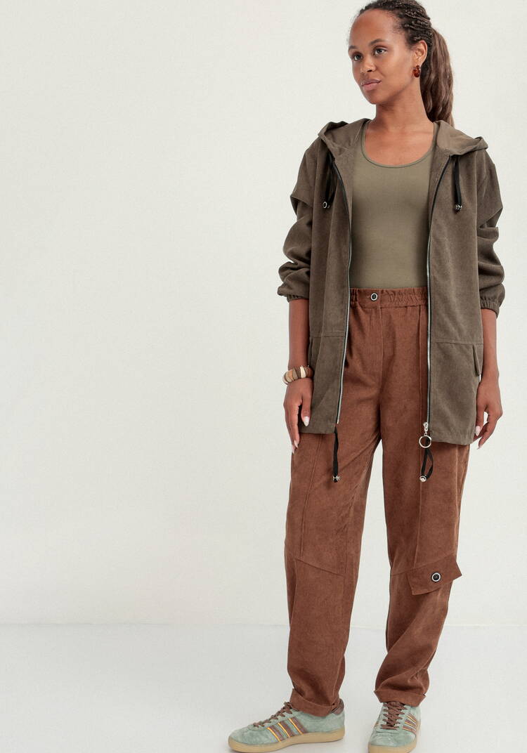 Брюки бананы вельветовые на резинке шир.  750, рис. 39