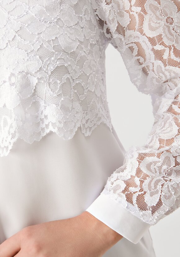 Блуза с ажурным кружевом на груди шир.  580, рис. 13