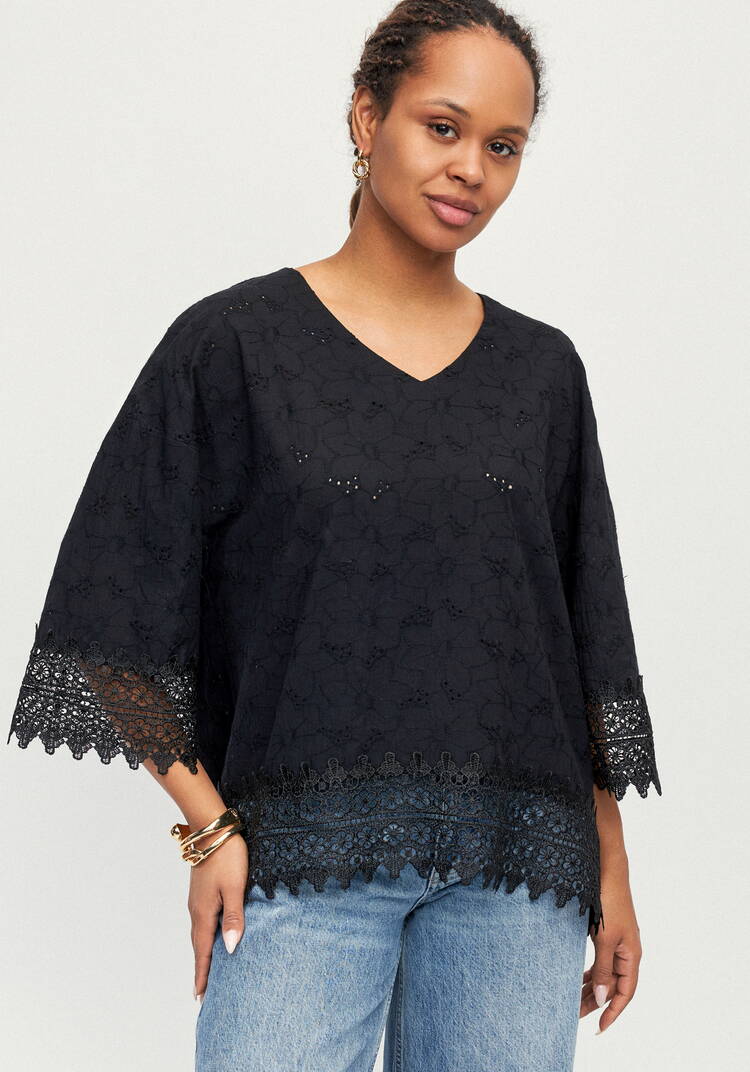 Блуза с кружевом Джулия шир.  750, рис. 9