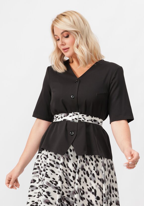 Комплект блуза и юбка с поясом шир.  580, рис. 19