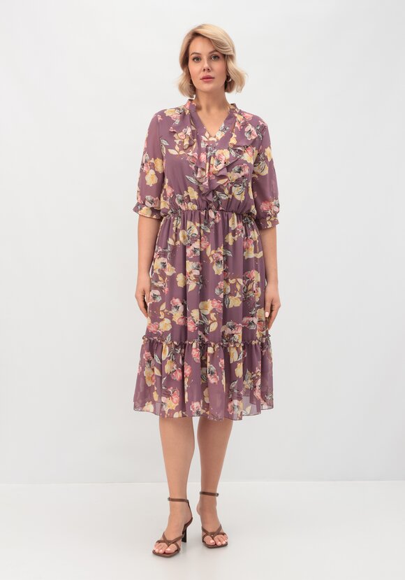 Платье с воланом по горловине шир.  580, рис. 4