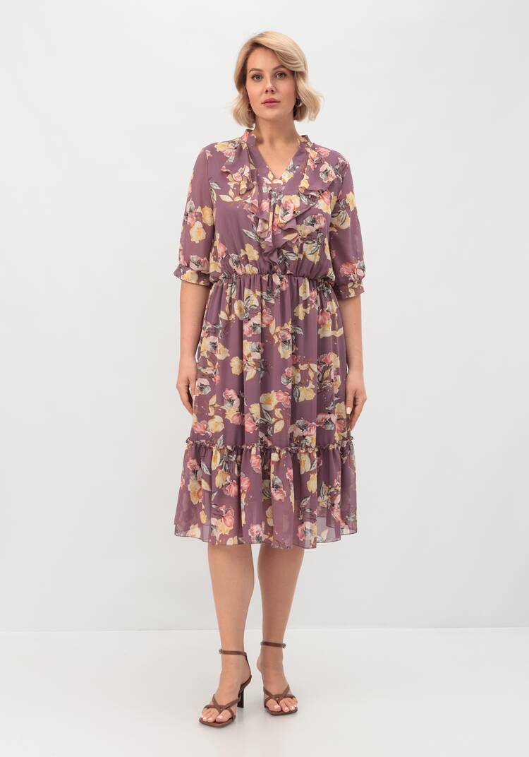 Платье с воланом по горловине шир.  750, рис. 4