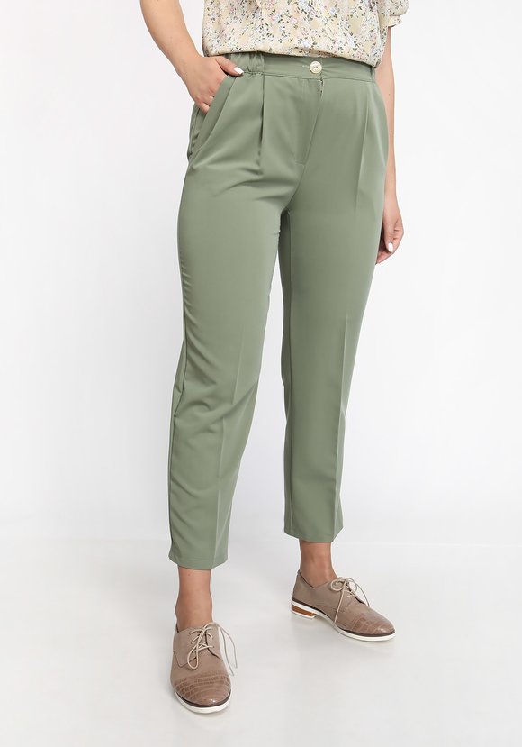 Брюки со стрелками на высокой талии шир.  580, рис. 10