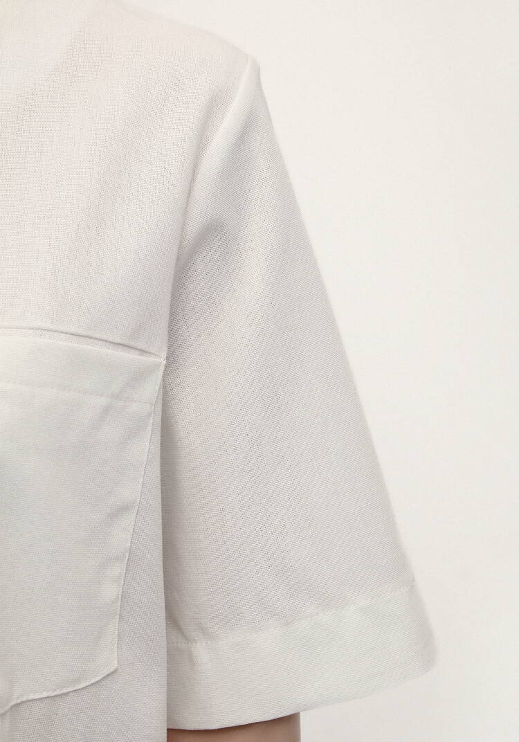 Блуза из льна на кулиске шир.  750, рис. 6