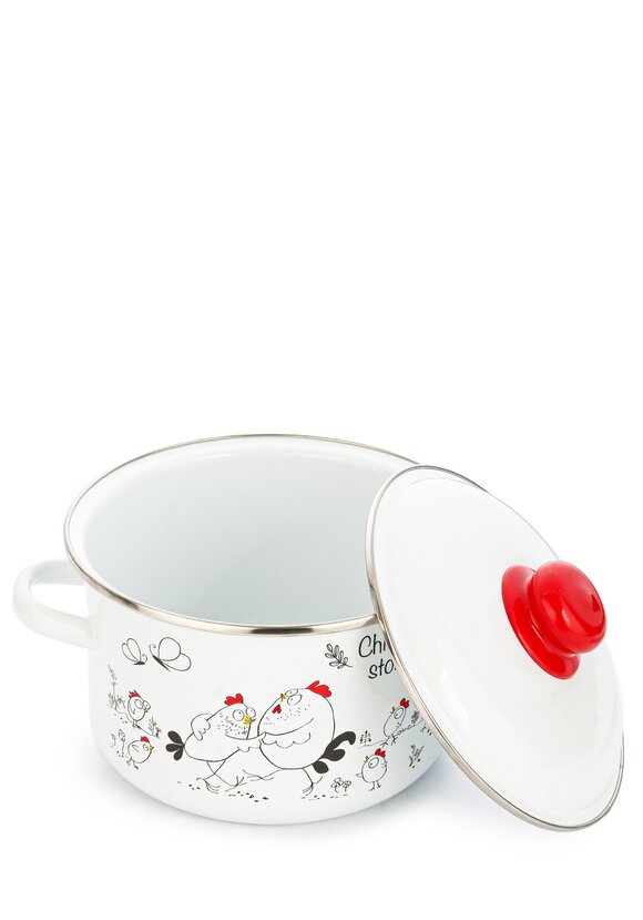 Кастрюля эмалированная Куриные истории шир.  580, рис. 6