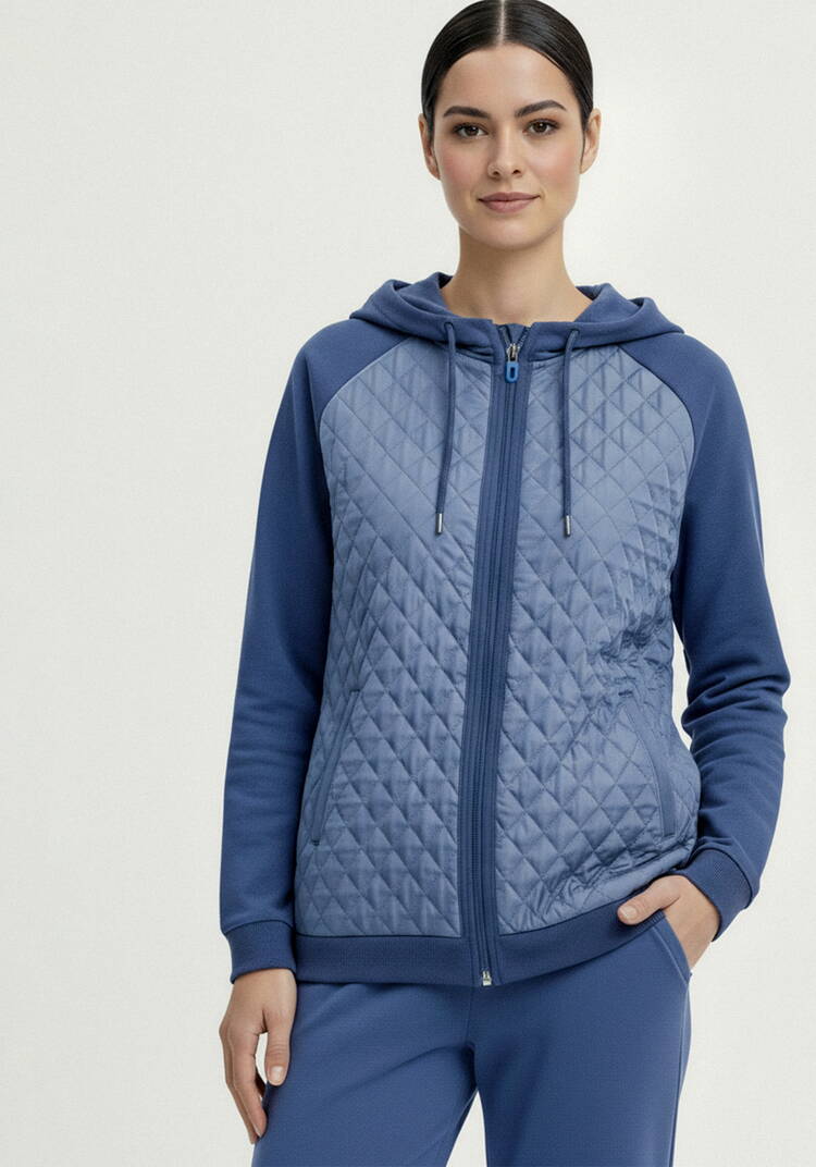 Бомбер с капюшоном из комбинированной ткани шир.  750, рис. 21