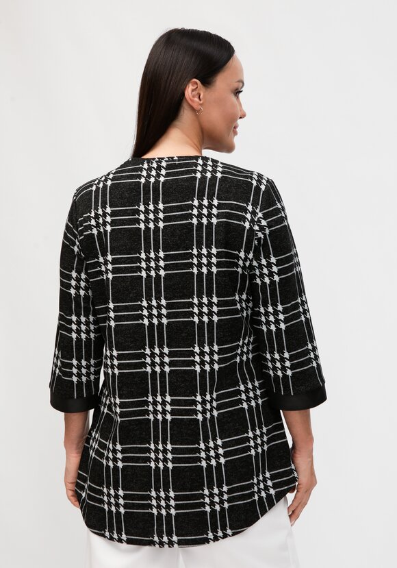 Блуза с кожаными вставками шир.  580, рис. 3