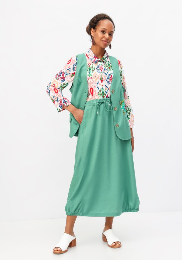 Юбка с эластичной лентой на талии и по низу шир.  580, рис. 7