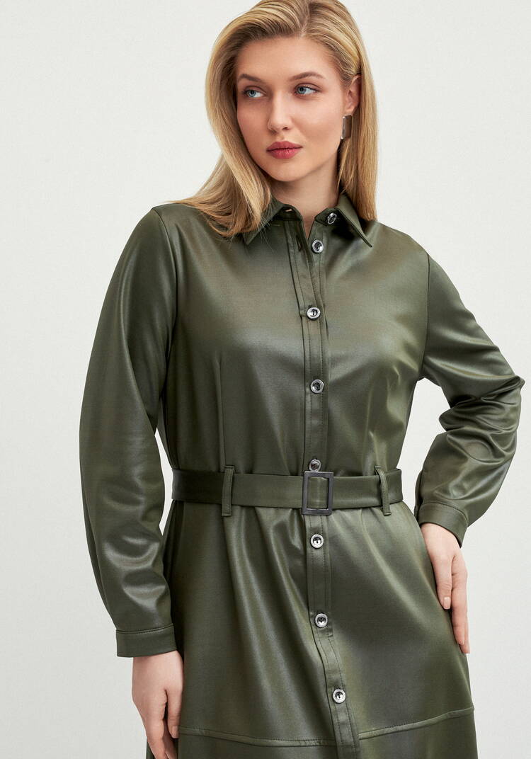 Платье-рубашка трикотажное под кожу шир.  750, рис. 2