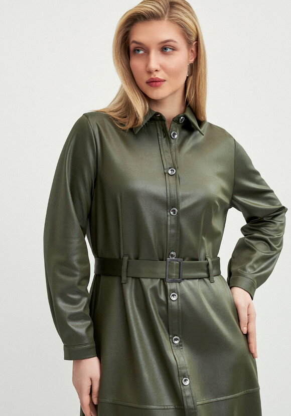 Платье-рубашка трикотажное под кожу шир.  580, рис. 2