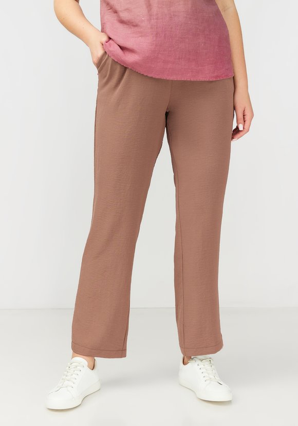 Брюки прямые от бедра с поясом на резинке шир.  580, рис. 1