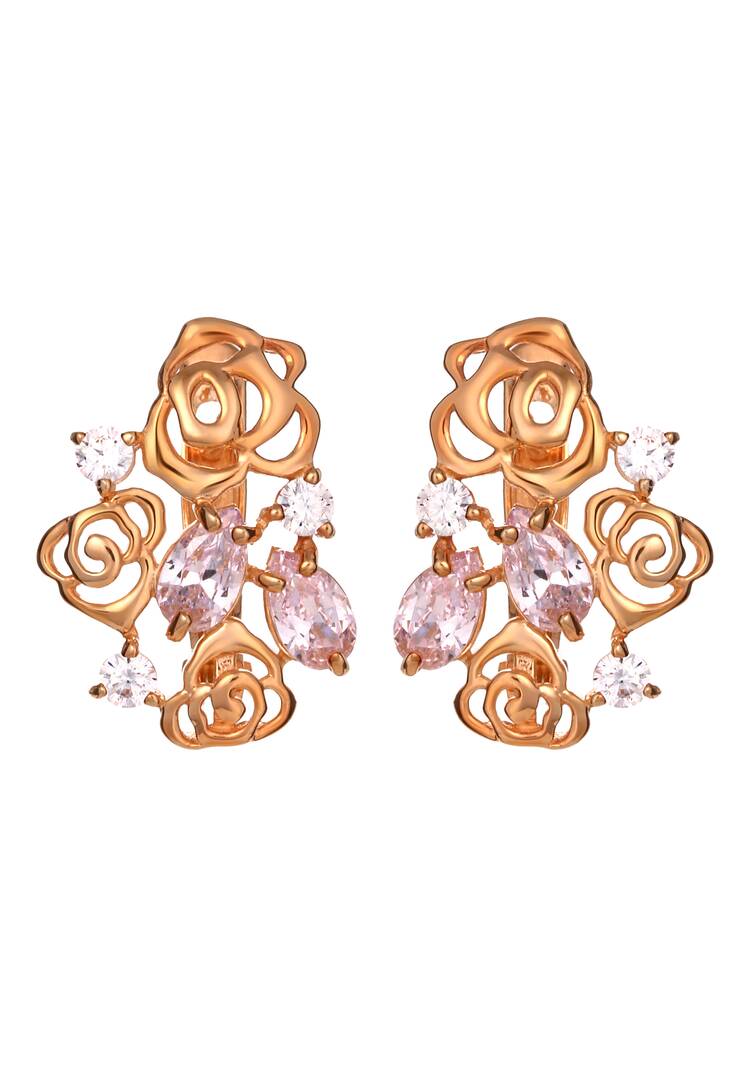 Серьги серебряные Изумительная роза шир.  750, рис. 2