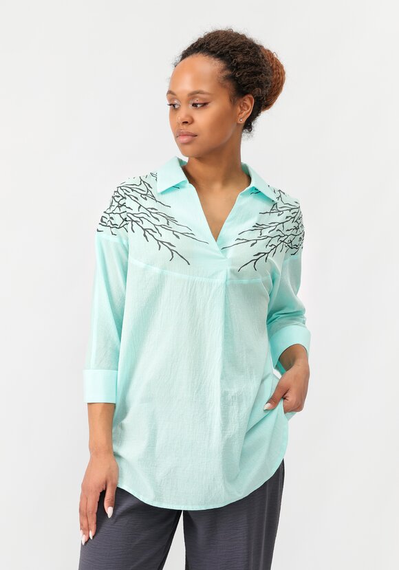 Блуза с принтом по плечам шир.  580, рис. 1