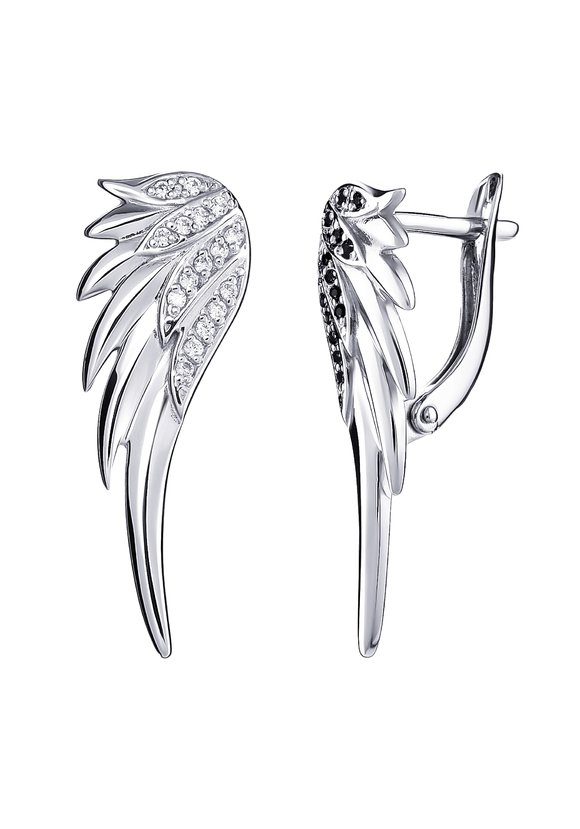 Серебряные серьги Крылья Ангела шир.  580, рис. 2