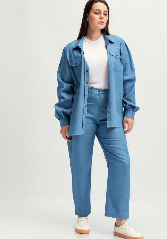 Брюки свободного кроя с поясом на резинке шир.  580, рис. 13