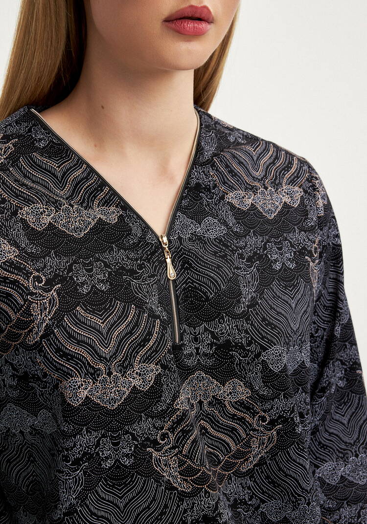 Блуза на молнии из трикотажа шир.  750, рис. 13