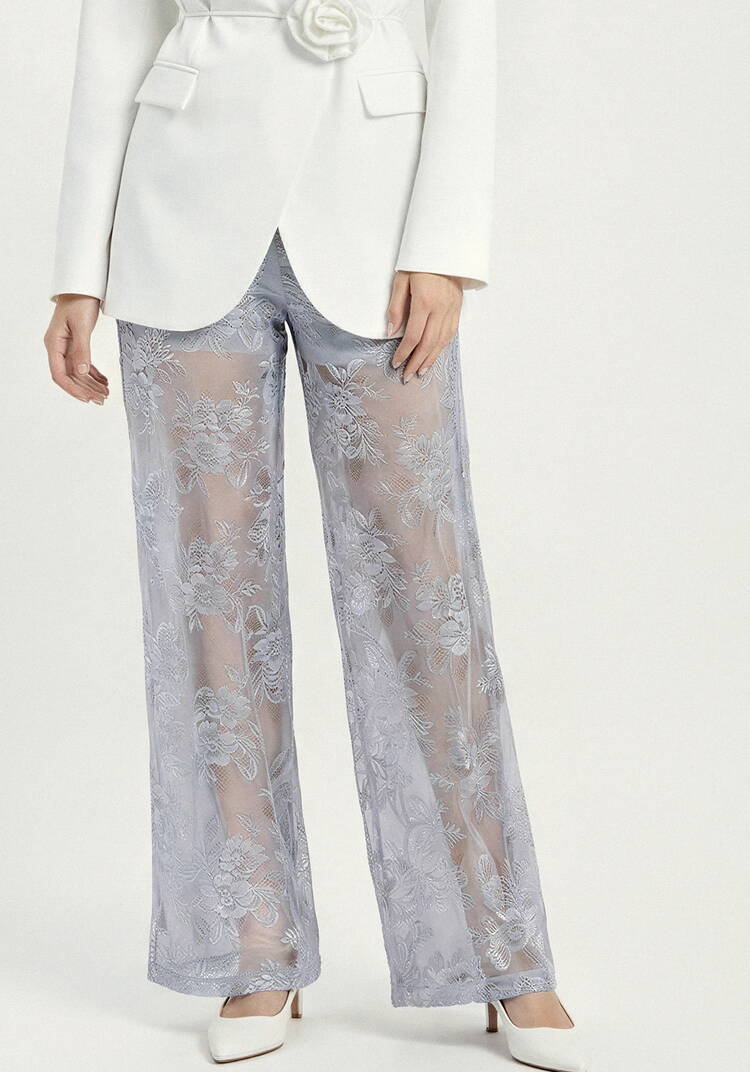 Брюки широкие из кружевной ткани шир.  750, рис. 2