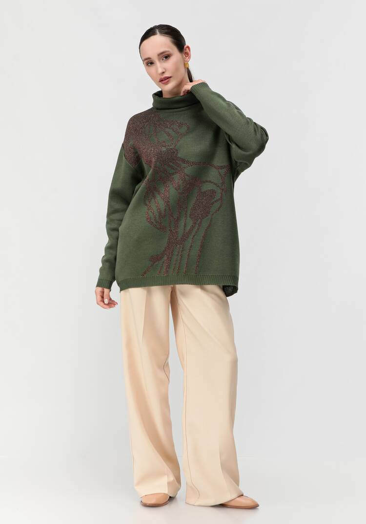 Туника женская с абстракцией и высоким горлом шир.  750, рис. 31