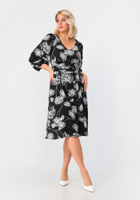 Платье с цветочным принтом с рукавом фонарик шир.  580, рис. 29