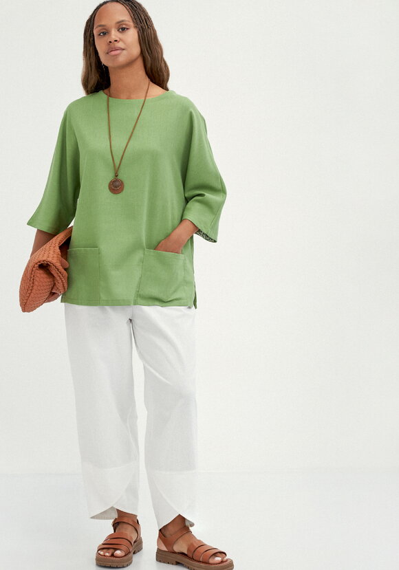 Блуза с контрастной внутренней отделкой шир.  580, рис. 15