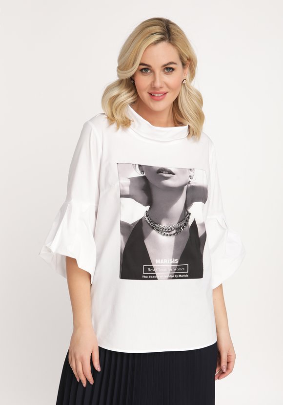 Блуза с декоративной цепочкой шир.  580, рис. 1